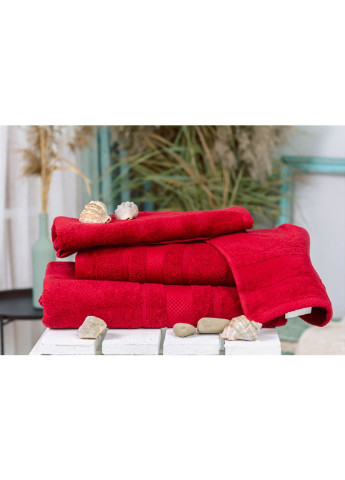 Полотенце набор банный №5070 Elite SoftNess Bordo 40х70, 50х90, 70х140 (2200003975628) Mirson красный