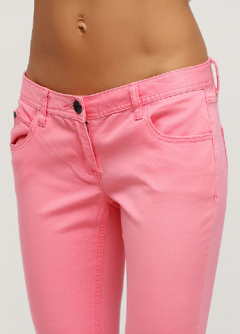 Розовые джинсовые летние зауженные брюки Tom Tailor