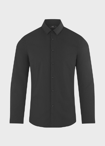 Черная классическая рубашка однотонная Oodji