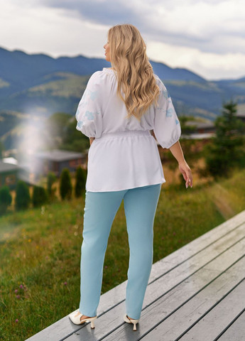 Голубой демисезонный комплект (блуза, брюки) No Brand