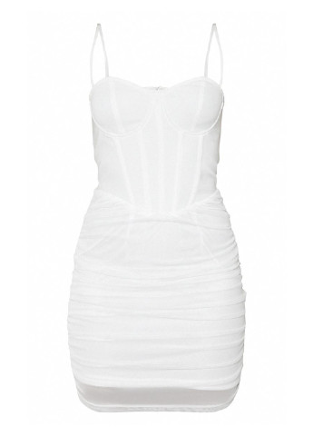 Белое коктейльное платье футляр PrettyLittleThing однотонное