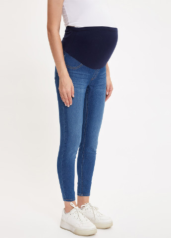 Синие демисезонные зауженные джинсы для беременных DeFacto