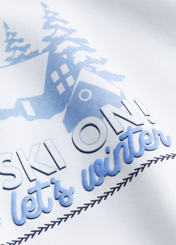 Белый свитшот H&M надпись без декора (366488341)