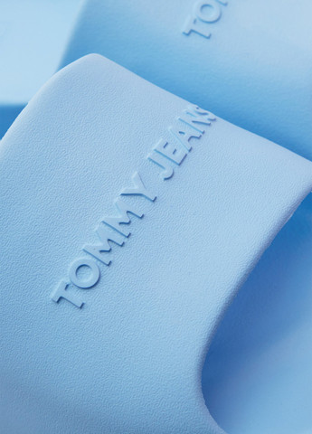 Голубые шлепанцы Tommy Jeans с тиснением, с логотипом