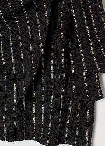 Черная кэжуал в полоску юбка H&M на запах