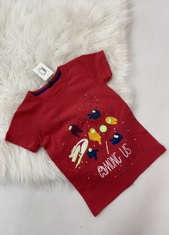 Червона дитяча футболка з улюбленими героями among us N.EL.