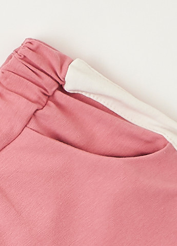 Розовый летний комплект (футболка, шорты) Фламинго