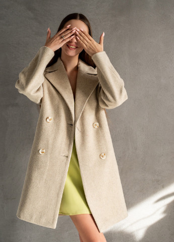 Бежеве демісезонне Пальто двобортне Florens
