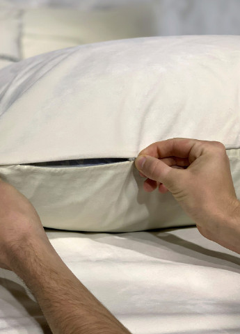 Комплект постельного белья сатин-велюр Delight молочный (полуторный) PAGOTI (256519466)