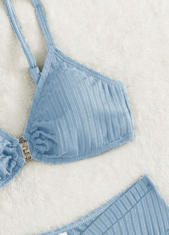 Сіро-голубий літній купальник (ліф, трусики) роздільний SHEIN