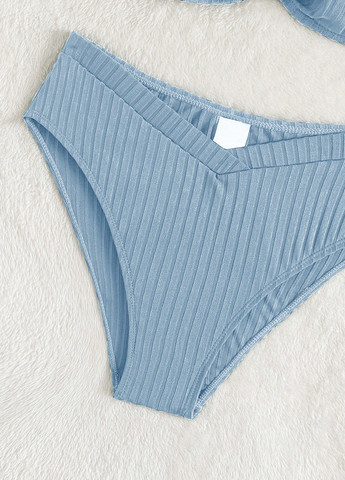 Сіро-голубий літній купальник (ліф, трусики) роздільний SHEIN