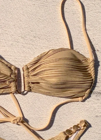 Коричневий літній купальник (ліф, трусики) роздільний, балконет SHEIN