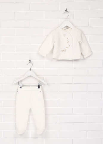 Білий демісезонний костюм (сорочечка, повзунки) Grain de ble