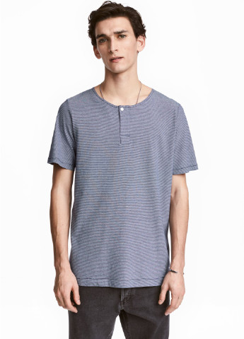 Серо-синяя футболка H&M