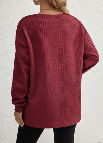 Бордовий світшот для вагітних SHEIN однотонний без декору (367004163)