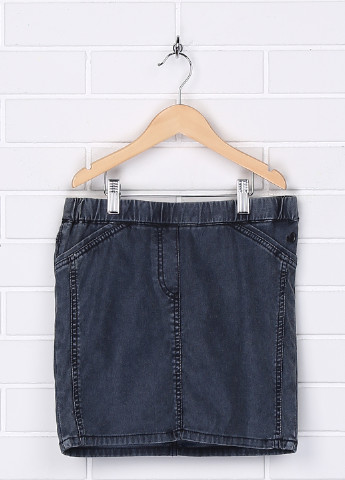 Серо-синяя джинсовая однотонная юбка S.Oliver карандаш