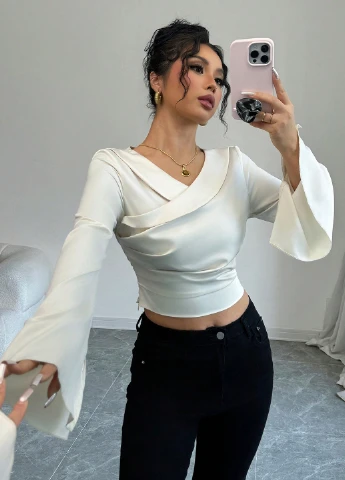 Кремовая блуза SHEIN