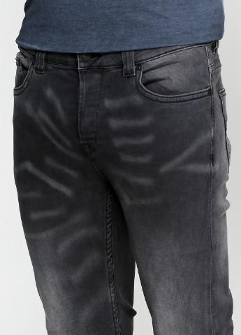 Темно-серые демисезонные зауженные джинсы Only & Sons