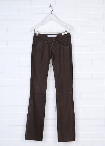 Темно-коричневые кэжуал демисезонные прямые брюки Met