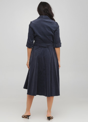 Темно-синя кежуал сукня сорочка, кльош The J. Peterman Company однотонна