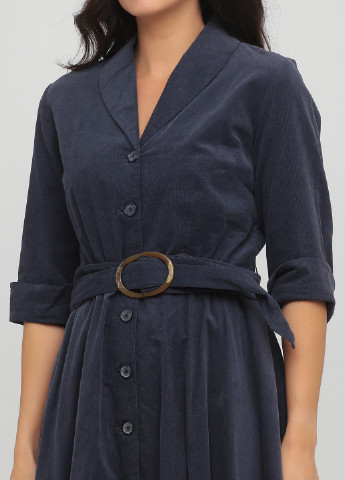 Темно-синя кежуал сукня сорочка, кльош The J. Peterman Company однотонна