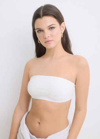 Молочный топ бюстгальтер Women'secret без косточек хлопок, трикотаж