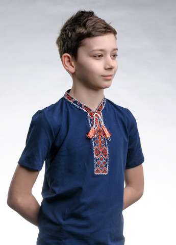 Вышиванка для мальчика с коротким рукавом Казацкая красная вышивка Melanika (228500238)