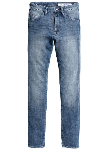 Светло-синие демисезонные зауженные, скинни джинсы H&M