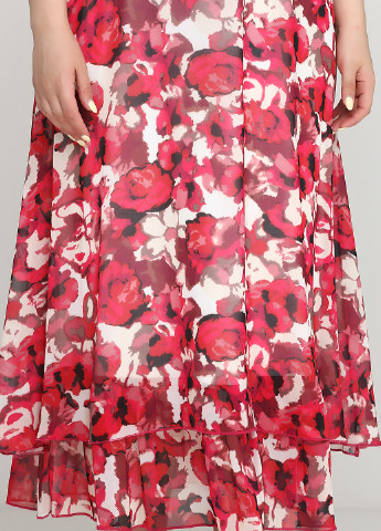 Червона кежуал сукня в стилі армпір Guido Marika Kretschmer з квітковим принтом