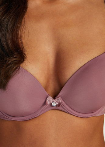 Розово-коричневый балконет бюстгальтер Hunkemoller с косточками полиамид