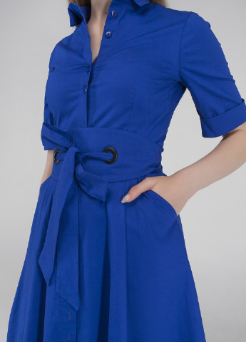 Синя кежуал сукня сорочка Viravi Wear однотонна