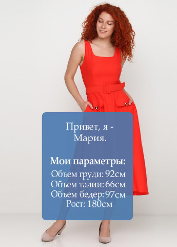Помаранчево-червона кежуал сукня Polin однотонна