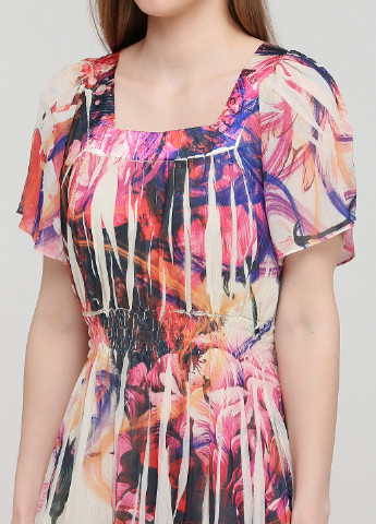Бежева кежуал сукня плісована Style & Co з абстрактним візерунком