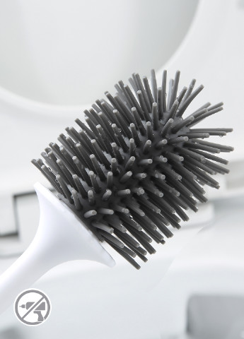 Йоржик для унітазу з силіконовою щіткою клейкий настінний, 41х9 см MVM (252810371)