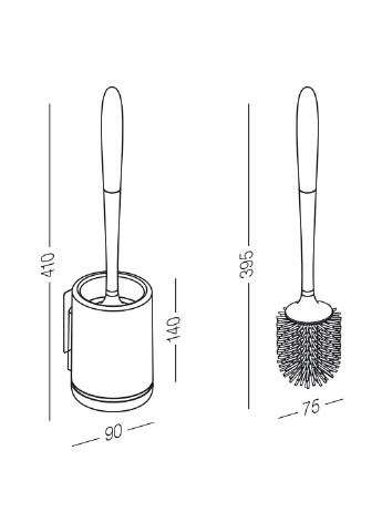 Йоржик для унітазу з силіконовою щіткою клейкий настінний, 41х9 см MVM (252810371)