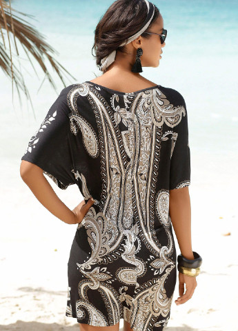 Чорна пляжна сукня а-силует Lascana турецькі огірки