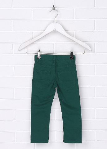 Зеленые джинсовые демисезонные брюки со средней талией H&M