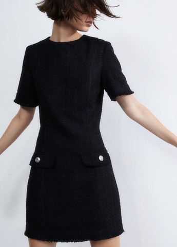 Черное кэжуал платье а-силуэт H&M однотонное