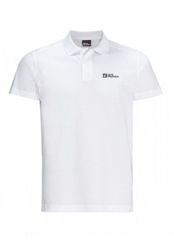 Белая футболка-поло для мужчин Jack Wolfskin с логотипом