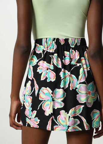 Черная кэжуал цветочной расцветки юбка Lefties а-силуэта (трапеция)