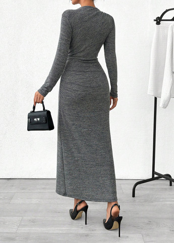 Сіра кежуал сукня силуетна SHEIN меланжева