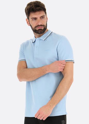 Голубой футболка-поло для мужчин Lotto однотонная