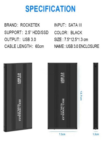 Внешний USB 3.0 карман-переходник для жёсткого диска SATA III 2.5” (994564877) Francesco Marconi (210299156)