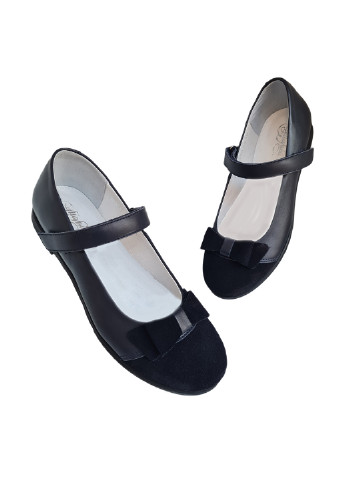Детские темно-синие кэжуал туфли на низком каблуке Мальвы для девочки
