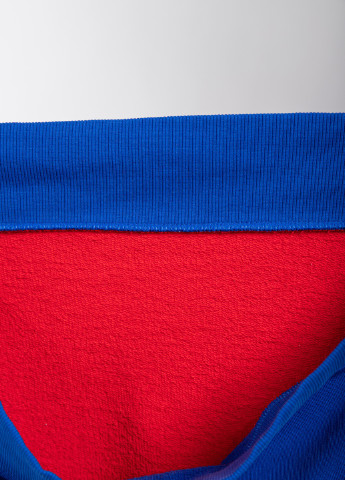 Красно-синий хлопковый свитшот с логотипом Supreme Spain - крой однотонный красный кэжуал - (251894206)
