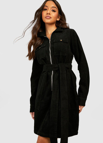 Черное кэжуал платье Boohoo однотонное