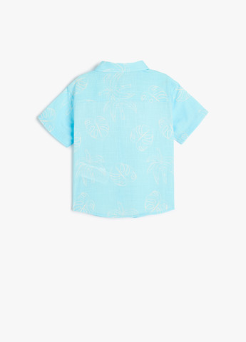 Голубой кэжуал рубашка однотонная KOTON