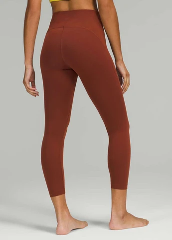 Розово-коричневые демисезонные леггинсы Lululemon Athletica