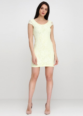 Желтое кэжуал платье H&M фактурное
