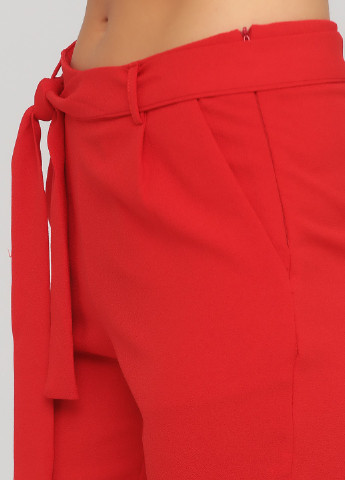 Красные кэжуал демисезонные укороченные брюки Bebe Plus